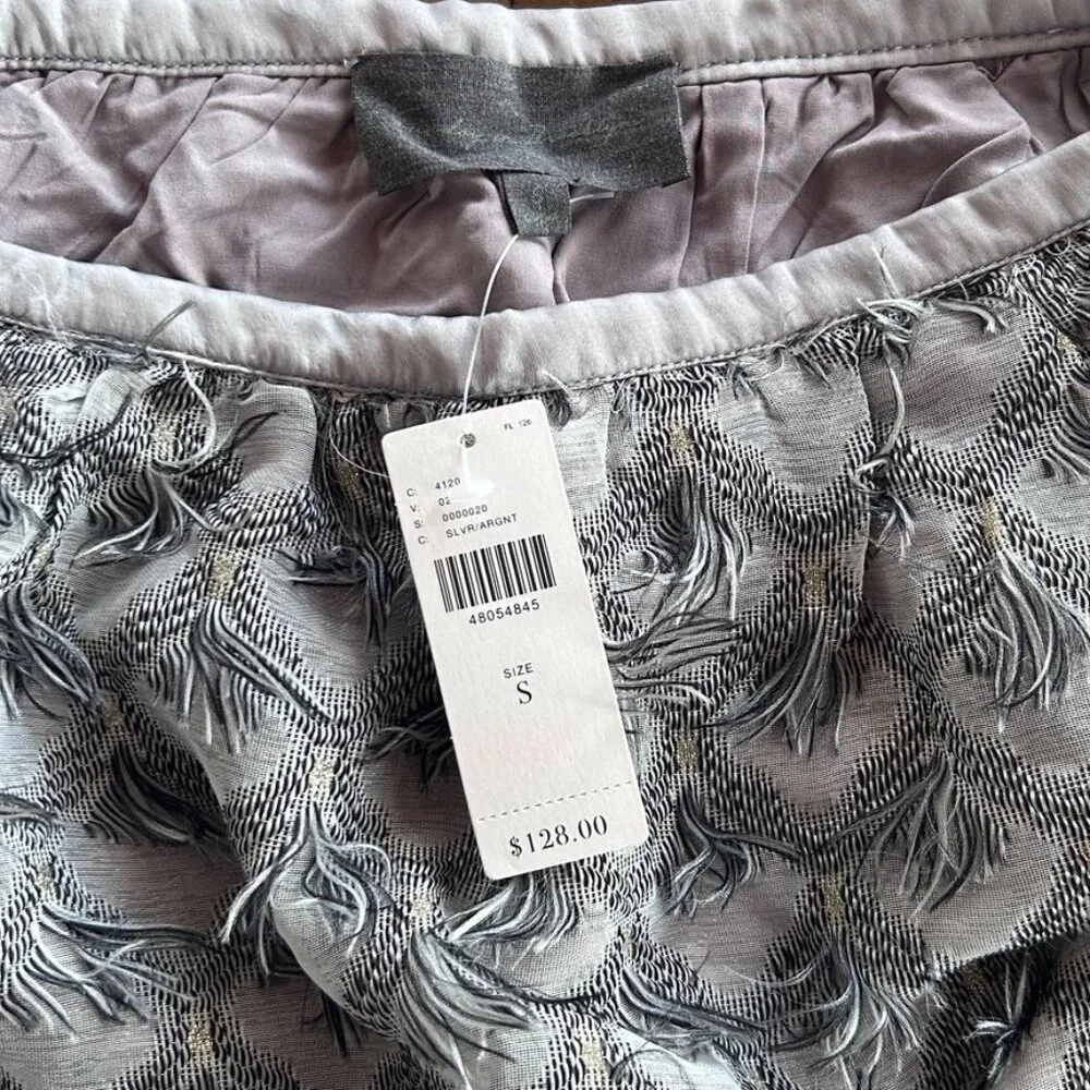 Anthropologie Modern Parisian Romantic Textured Midi Skirt Pockets NWT Womens S